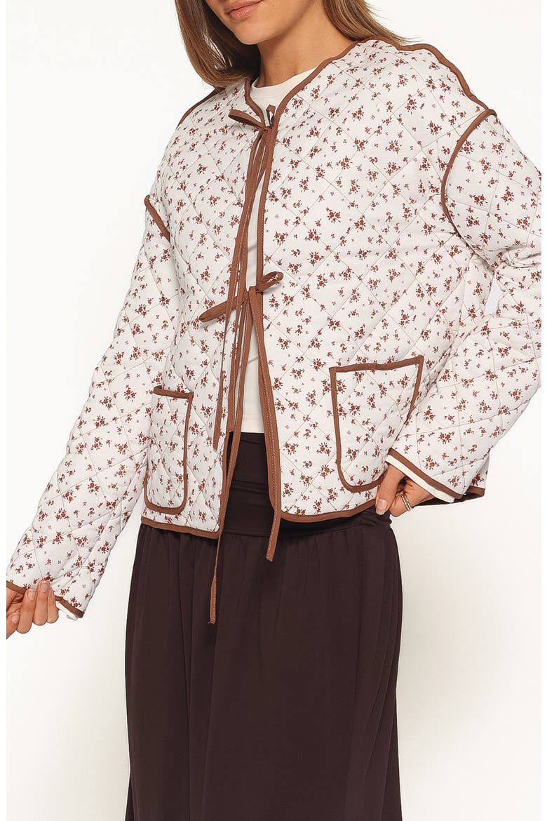 Cindie Quilted Jacket, Alternate, color, BROWN DITSY FLORAL