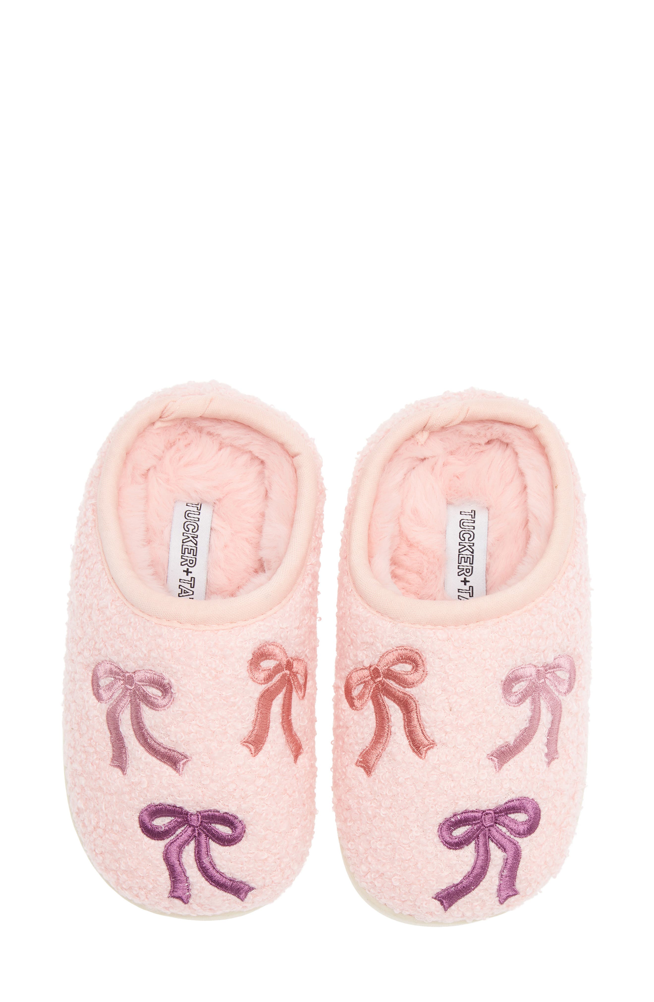 Kids' Bow Scuff Slipper, Alternate, color, PINK
