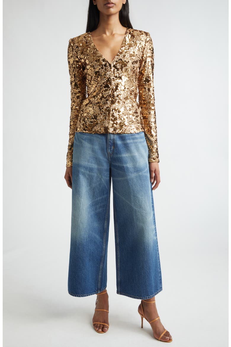 Megan Stretch Sequin Top, Alternate, color, COPPER