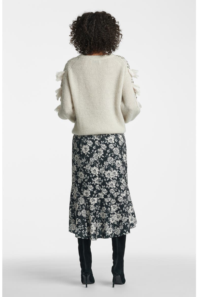 Freya Tasseled Mohair & Wool Blend Rib Sweater, Alternate, color, ALMOND