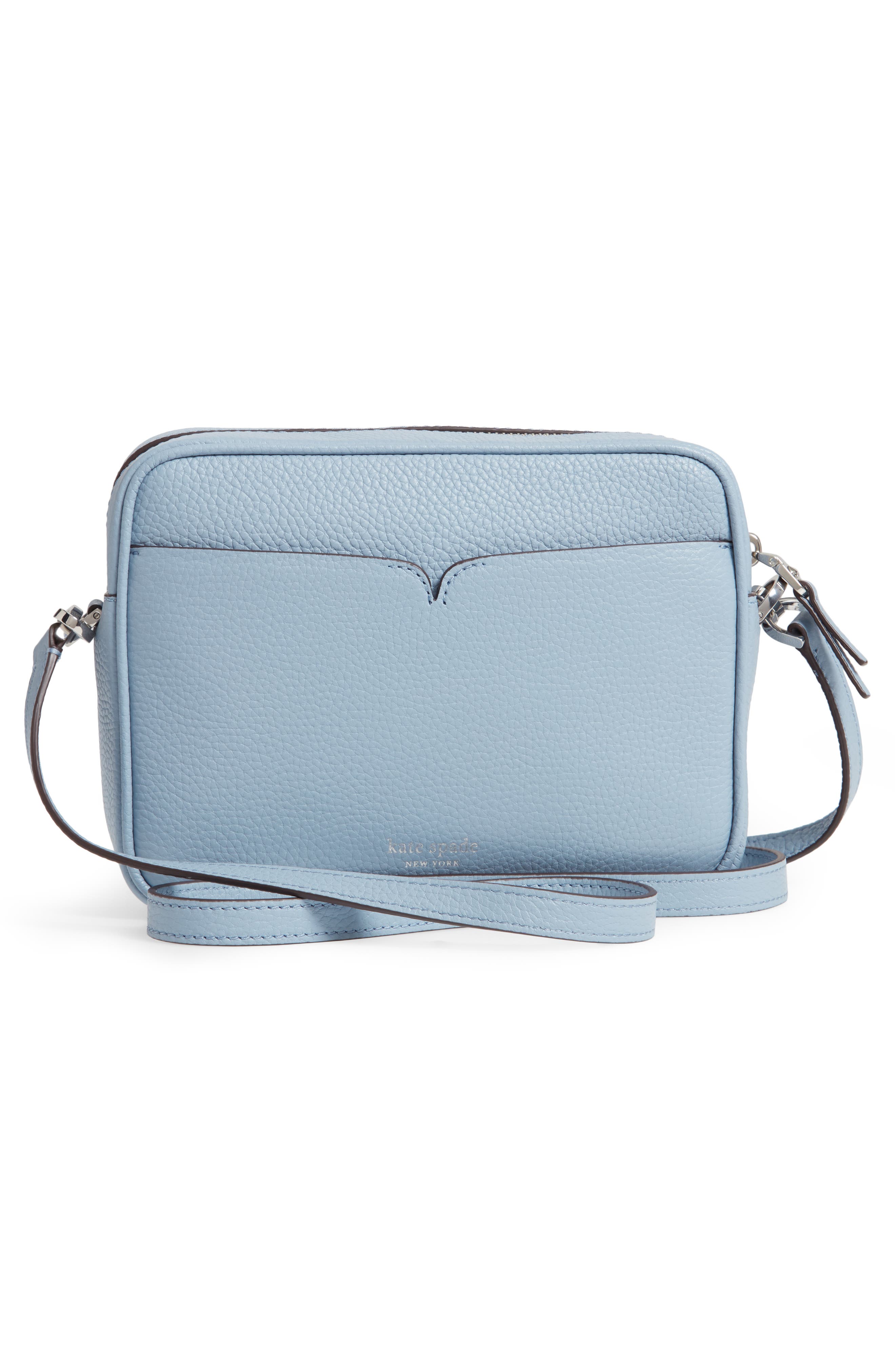 medium polly leather camera bag, Alternate, color, HORIZON BLUE