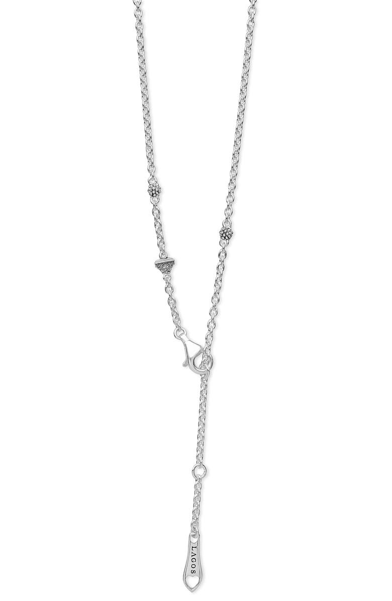 LAGOS Luna Fleur Freshwater Pearl Pendant Necklace, Alternate, color, Silver