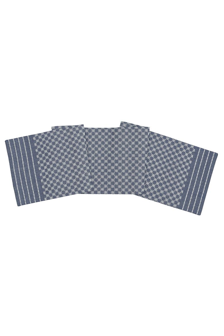 Markle Jacquard Navy Table Runner 13" x 72", Main, color, Blue