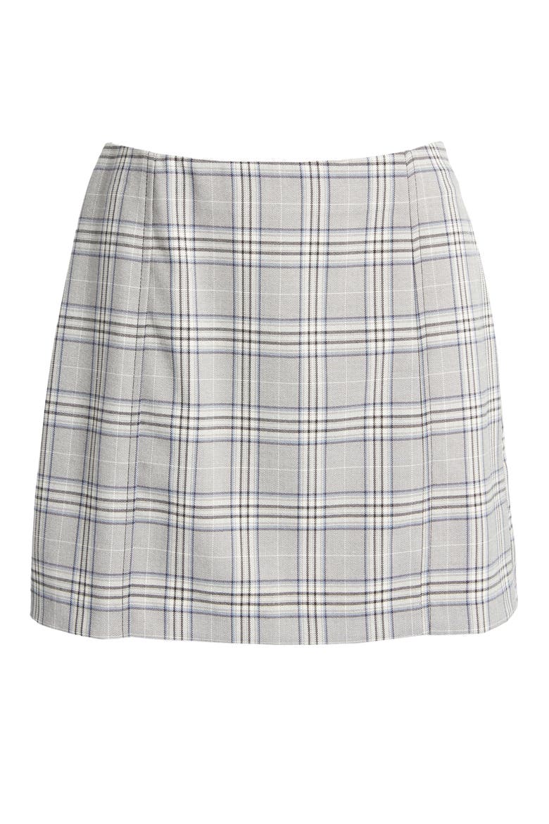 Plaid Miniskirt, Alternate, color, BLACK- BLUE POLY CHECK
