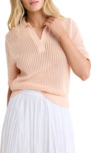 nz BY NIC AND ZOE Open Stitch Polo Sweater