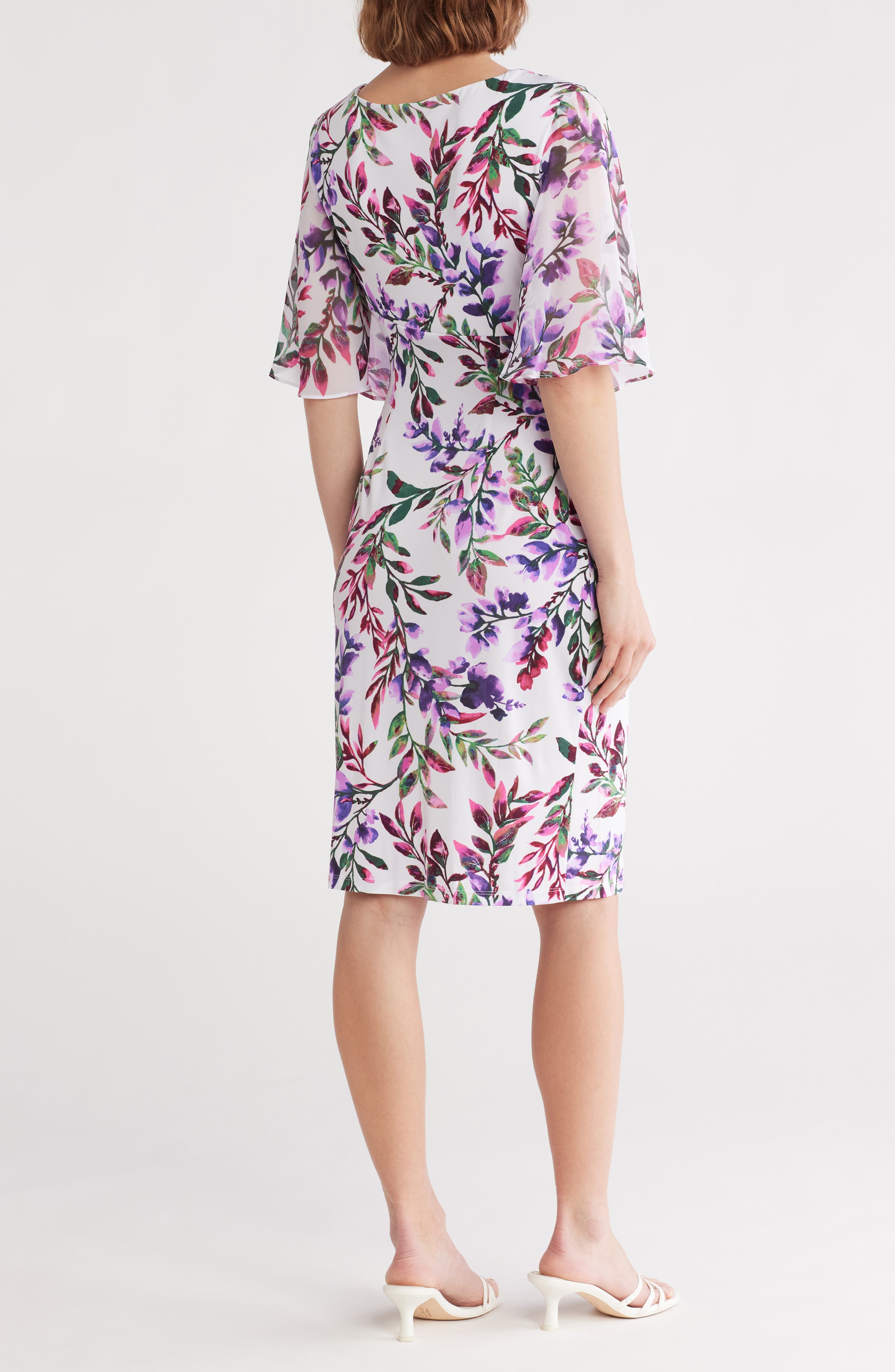 Flutter Sleeve Faux Wrap Minidress - image 2