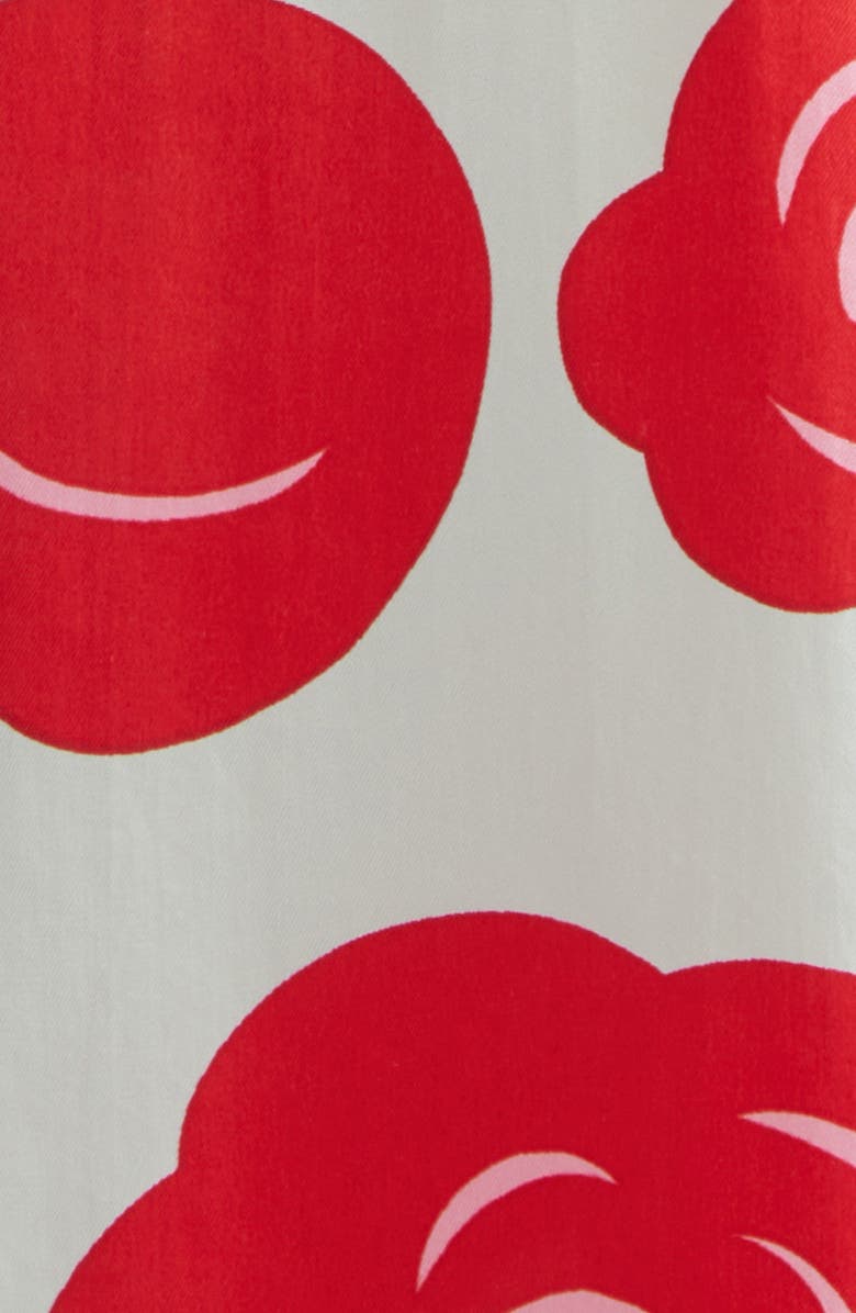 Marimekko Aikakausi Long Sleeve Midi Shift Dress, Alternate, color, Light Turquoise Red Pink