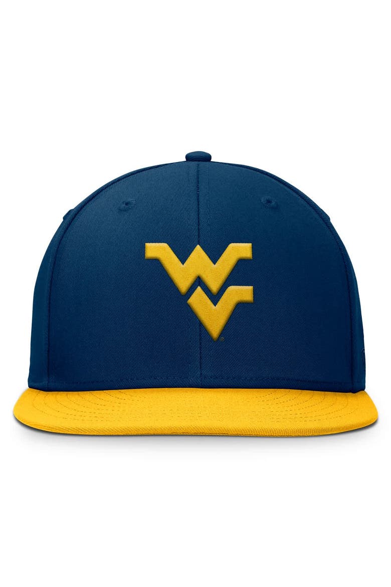 Men's Top of the World Navy West Virginia Mountaineers Fundamental Snapback Hat, Alternate, color, Navy