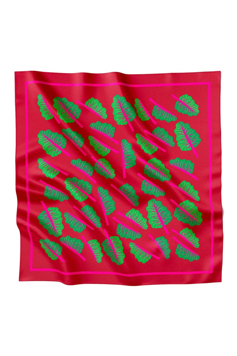 Glowing Chard Silk Medium Square Scarf, Main, color, Red