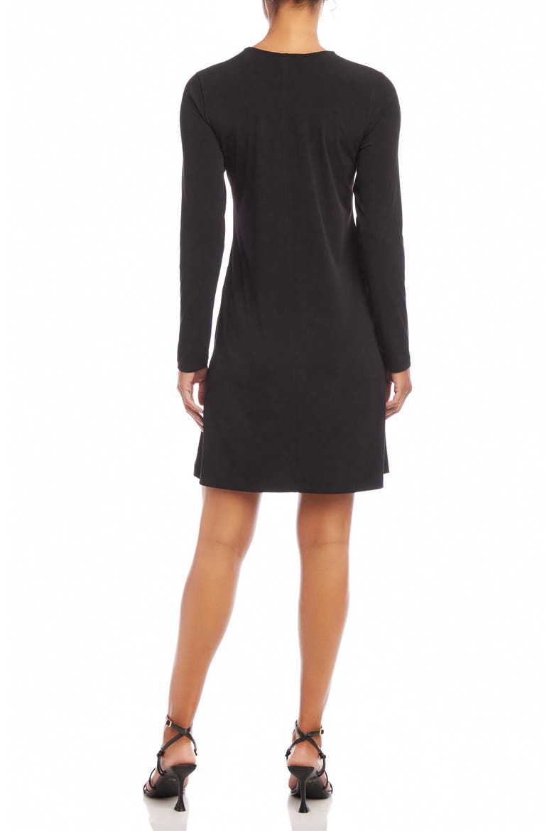 Long Sleeve Travel Jersey Minidress, Alternate, color, BLACK
