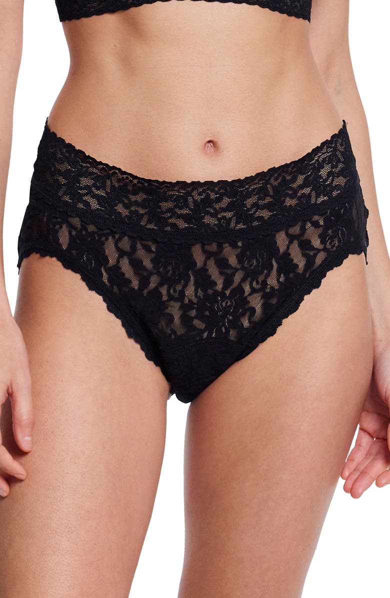 Hanky Panky x Saalt Signature Lace<sup>®</sup> Leakproof French Briefs, Main, color, Black