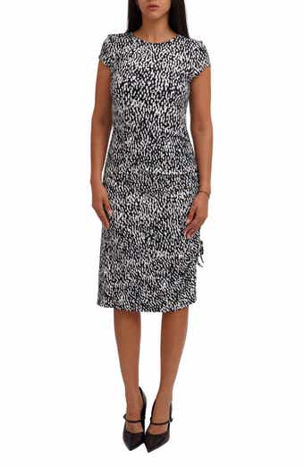 Printed Rib Cap Sleeve Dress