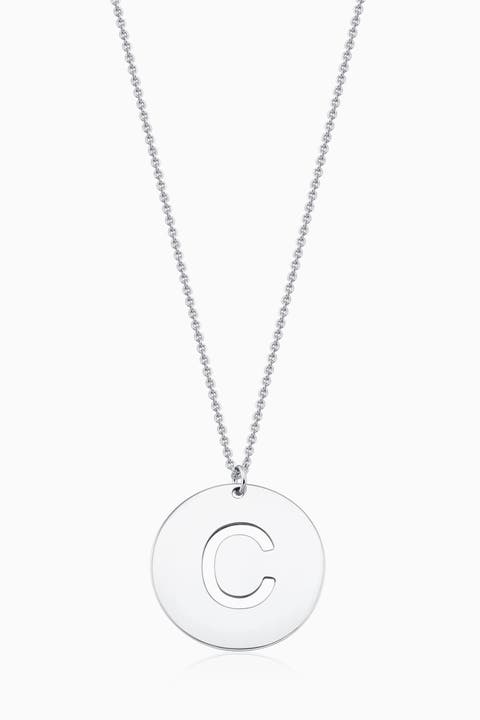 Say My Name Initial Pendant Necklace in Sterling Silver