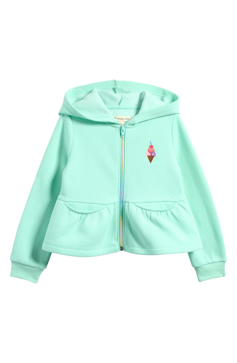 Tucker + Tate Kids' Embroidered Peplum Zip-Up Hoodie, Main, color, 