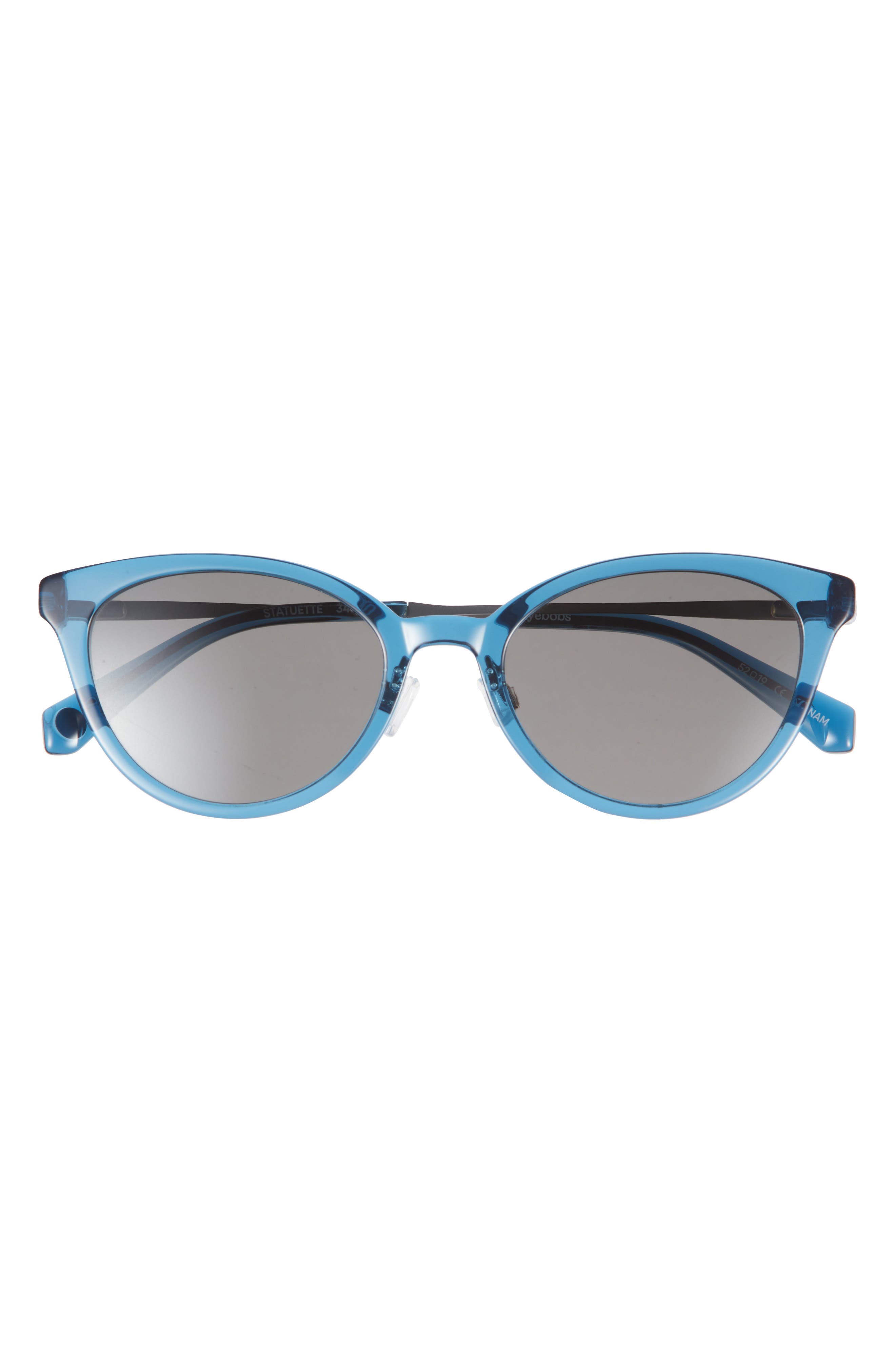 eyebobs Statuette 51mm Polarized Cat Eye Sunglasses in Lake Blue Crystal /Grey 