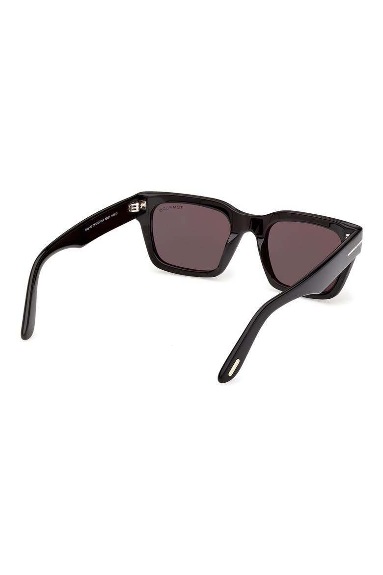 Andy 53mm Square Sunglasses, Alternate, color, SHINY BLACK / SMOKE LENS