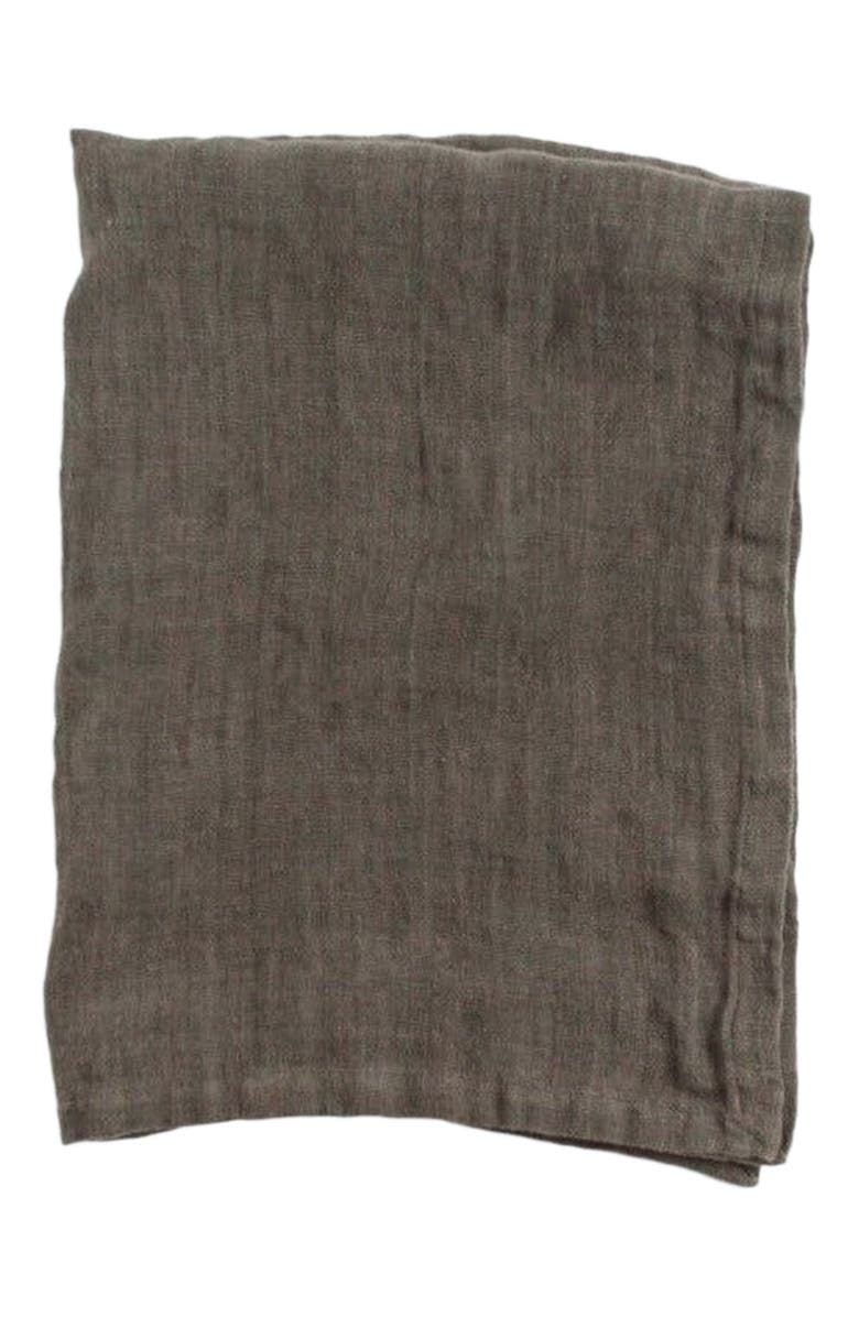 Creative Women Stone Washed Linen Tea Towel, Main, color, Iron Ore