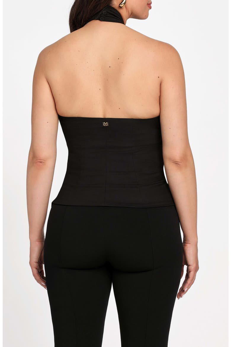 Nada Halter Stretch Organic Cotton Blend Top, Alternate, color, JET BLACK