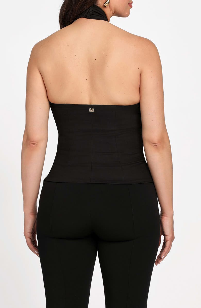 Marciano Nada Halter Stretch Organic Cotton Blend Top, Alternate, color, Jet Black