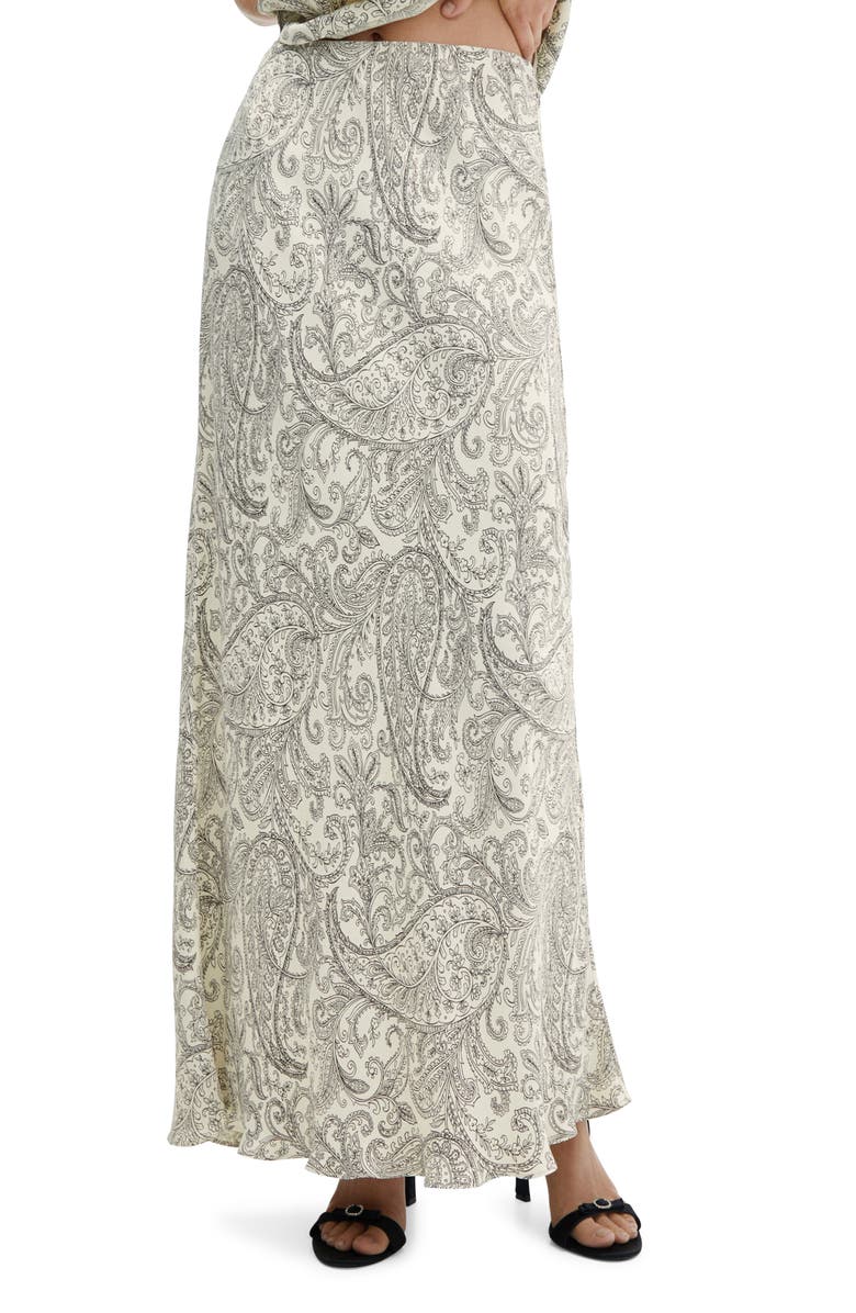 MANGO Paisley Print High Waist Maxi Skirt, Main, color, 