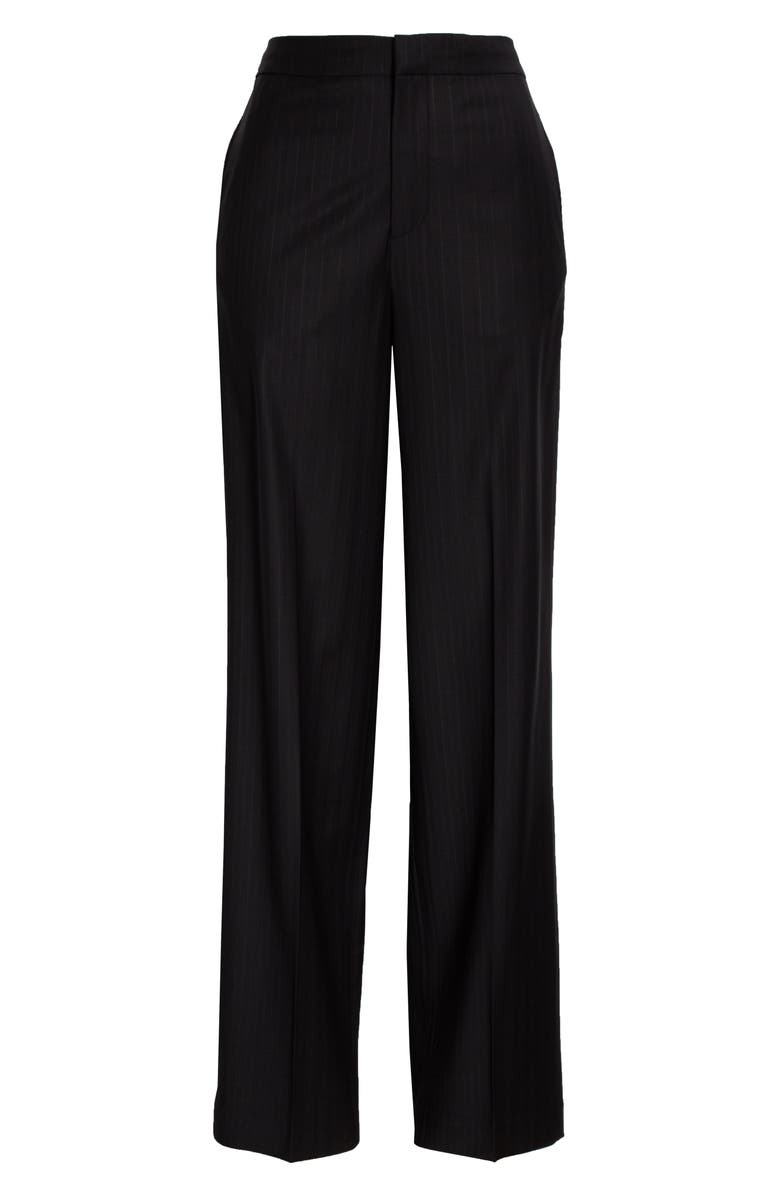 CO Pinstripe Straight Leg Stretch Wool Trousers, Alternate, color,