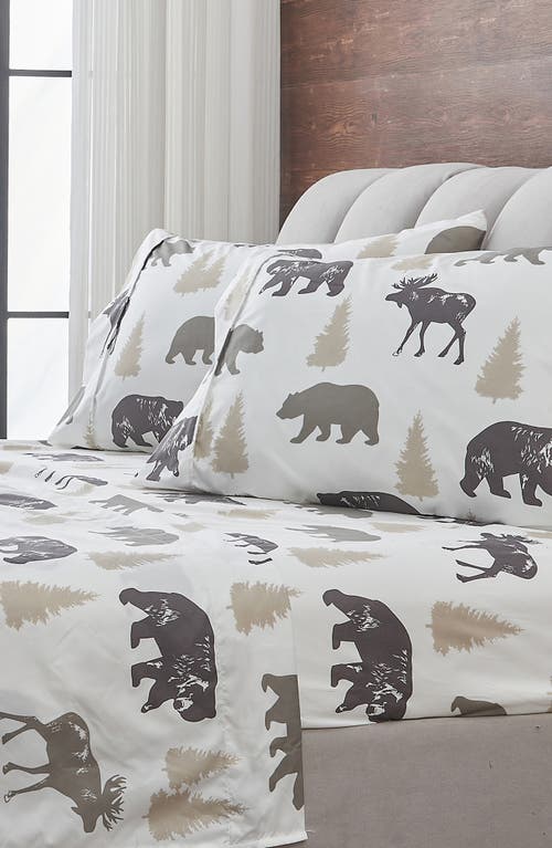 Woven & Weft Lodge Print 4-piece Microfiber Sheet Set In Brown