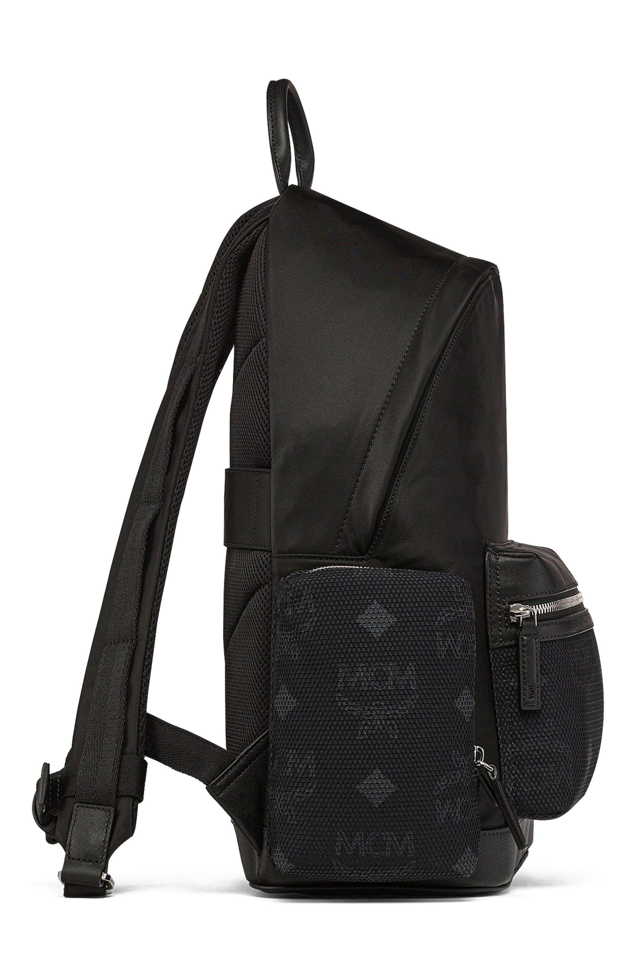 MCM Stark Backpack in Recycled Nylon, Alternate, color, Black