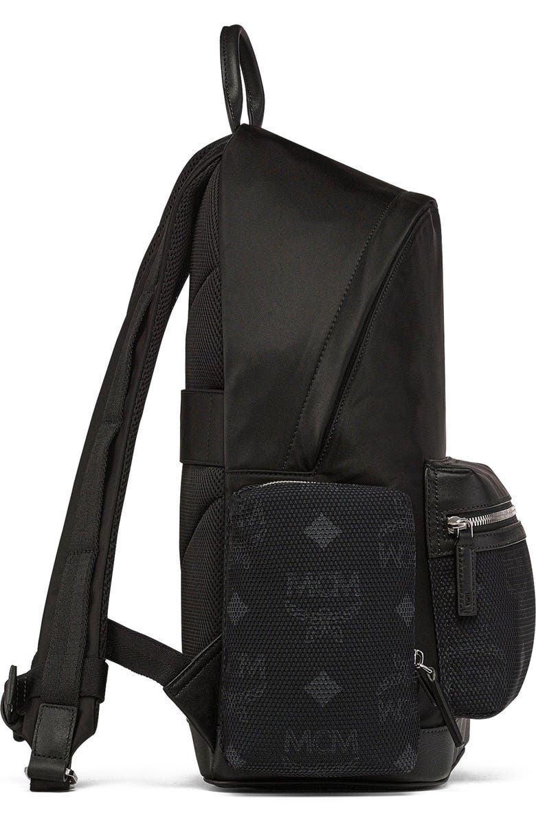 MCM Stark Backpack in Recycled Nylon, Alternate, color, Black