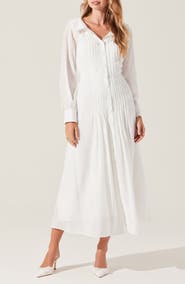 ASTR the Label Diell Pintuck Detail Long Sleeve Shirtdress