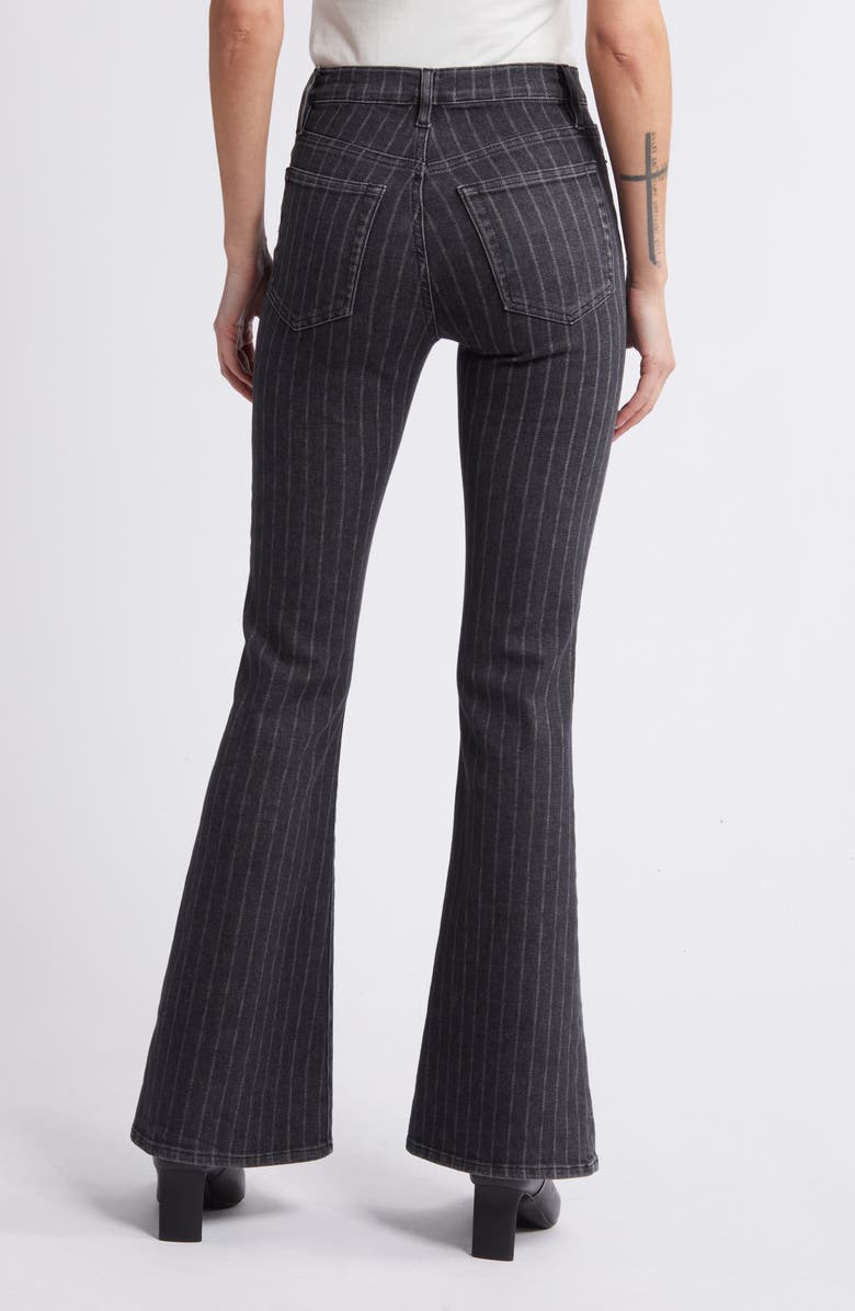 FRAME Le High Flare Jeans, Alternate, color, Charcoal Pinstripe