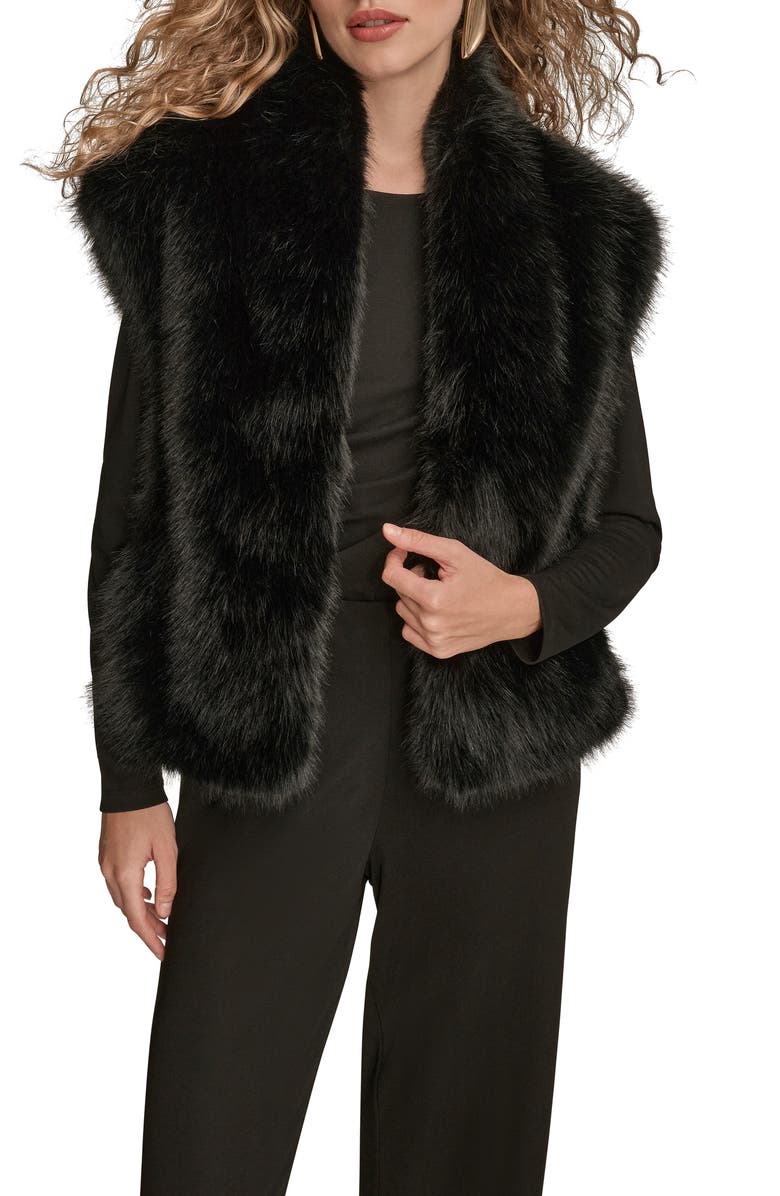 Donna Karan New York Faux Fur Vest, Alternate, color,
