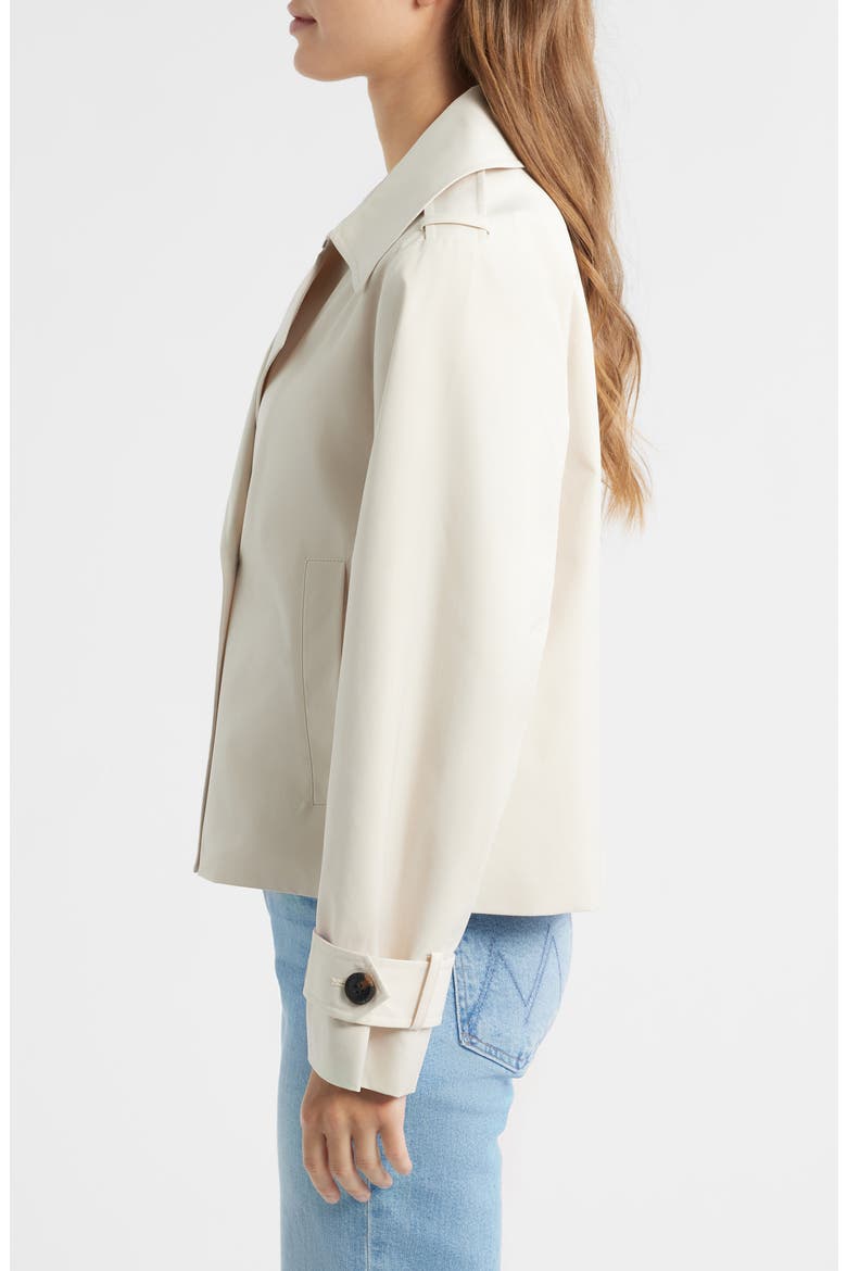 Floral Lining Short Trench Coat, Alternate, color, VANILLA