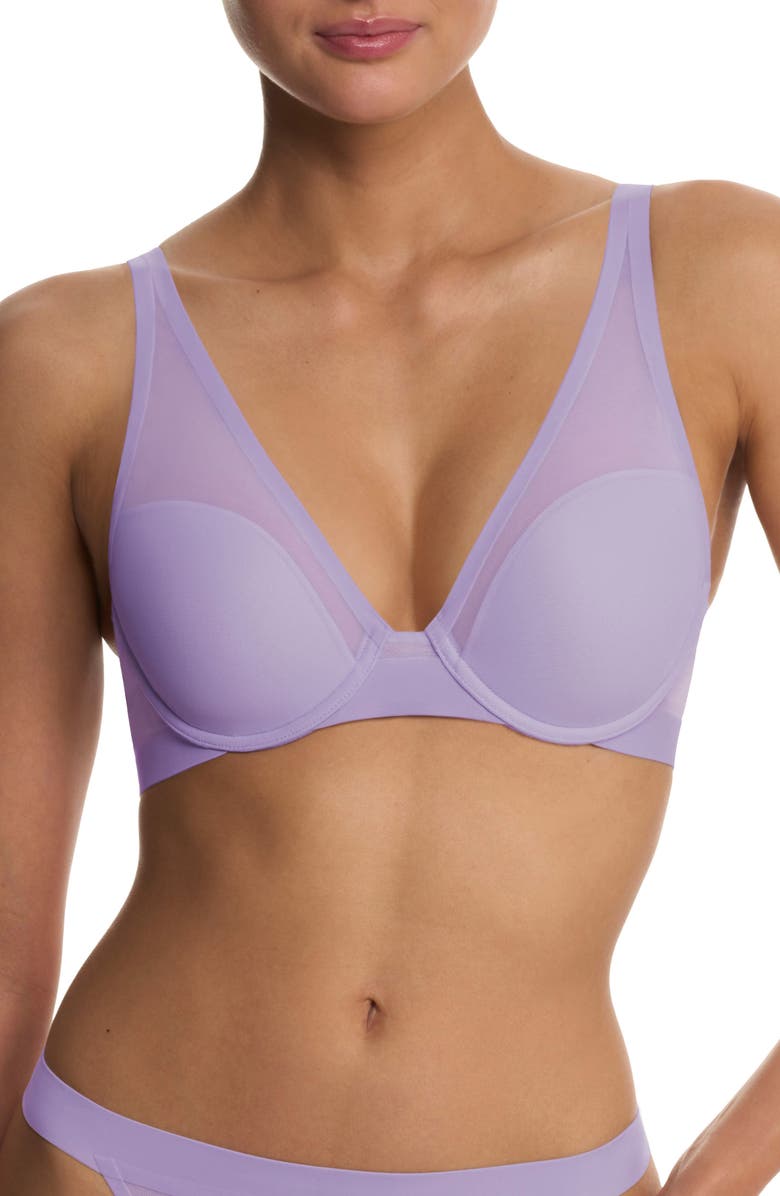 Natori True Zen Plunge T-Shirt Bra, Main, color, Purple Pearl