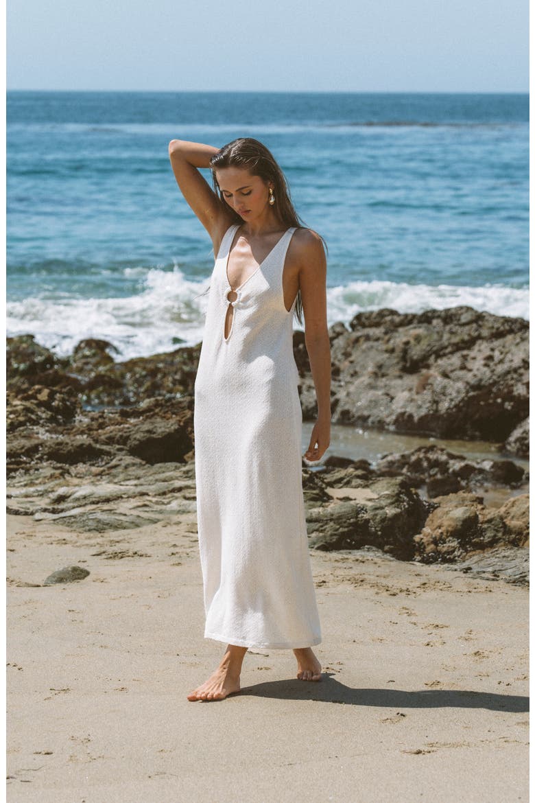 Reef O-Ring Sheer Cover-Up Dress, Alternate, color, IVORY