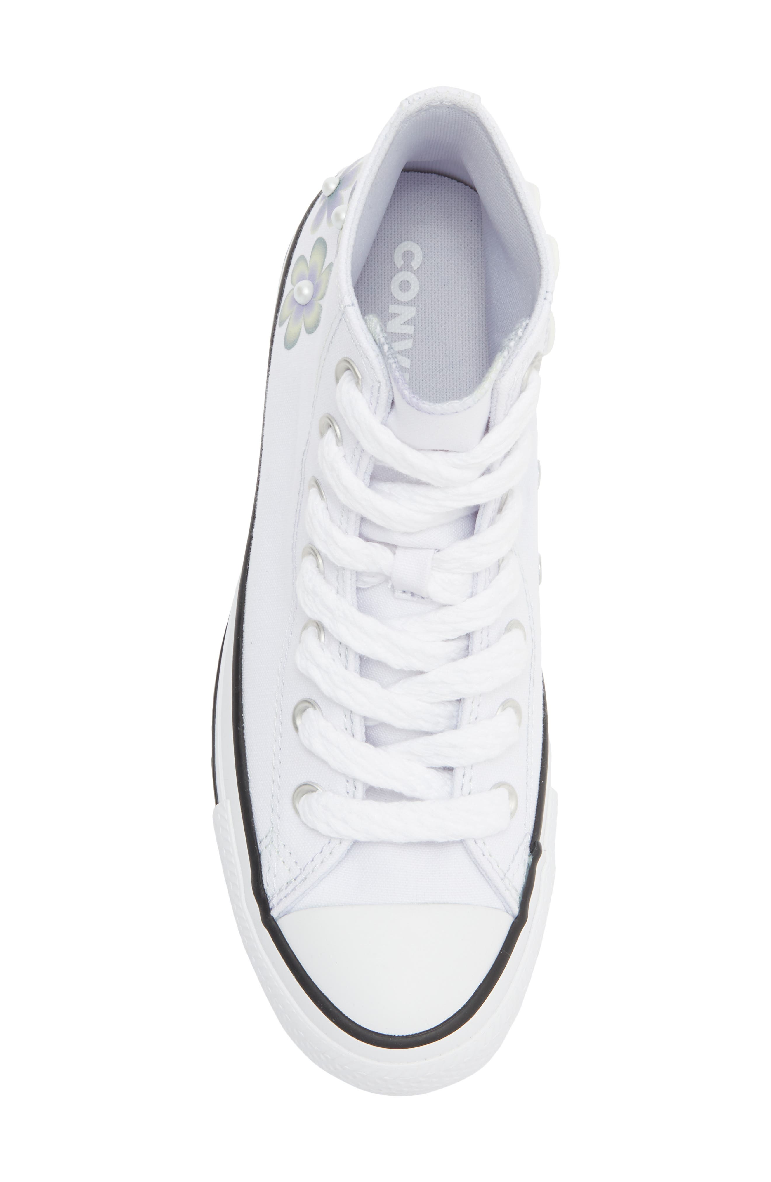 Converse Chuck Taylor<sup>®</sup> All Star<sup>®</sup> High Top Sneaker, Alternate, color, White/ Blueberry Ice