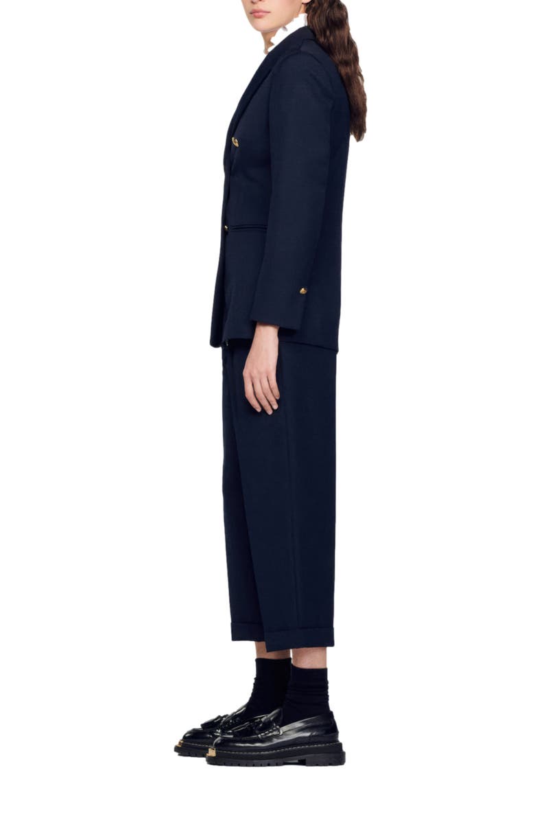 SANDRO Double-breasted suit jacket, Alternate, color, 