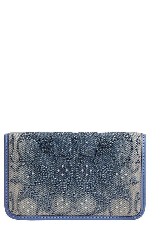 Crystal Signature Denim Slim Card Case