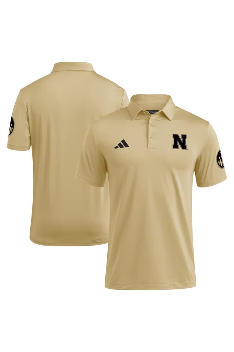 Men's adidas Tan Nebraska Huskers Salute to Service Ultimate365 Solid Polo, Main, color, Tan
