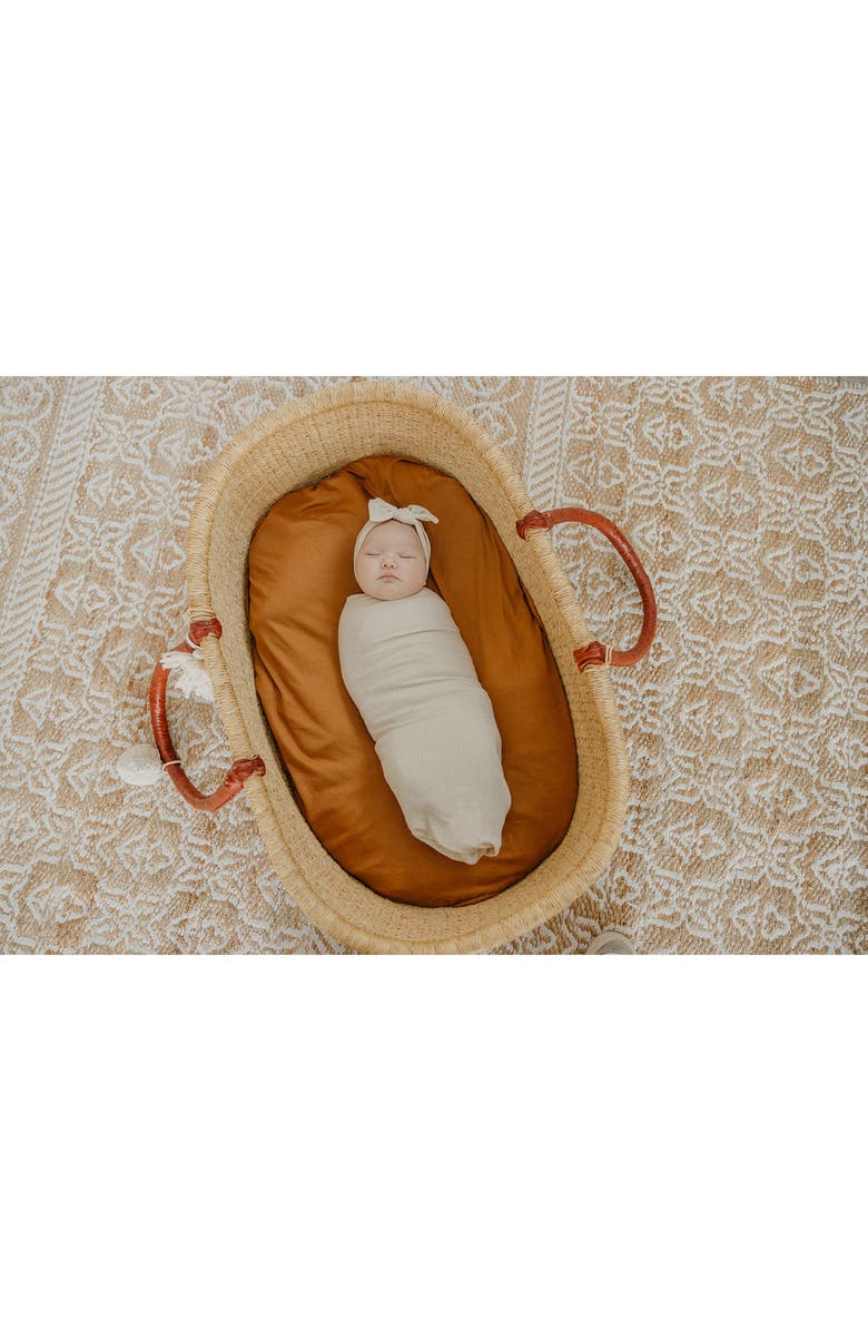 Copper Pearl Moonstone Rib Swaddle Blanket, Alternate, color, White