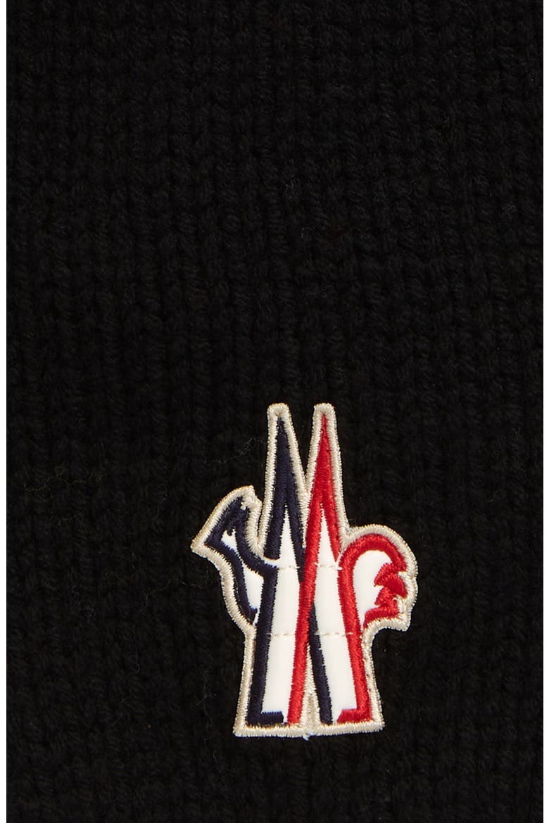 Logo Appliqué Virgin Wool Beanie, Alternate, color, BLACK