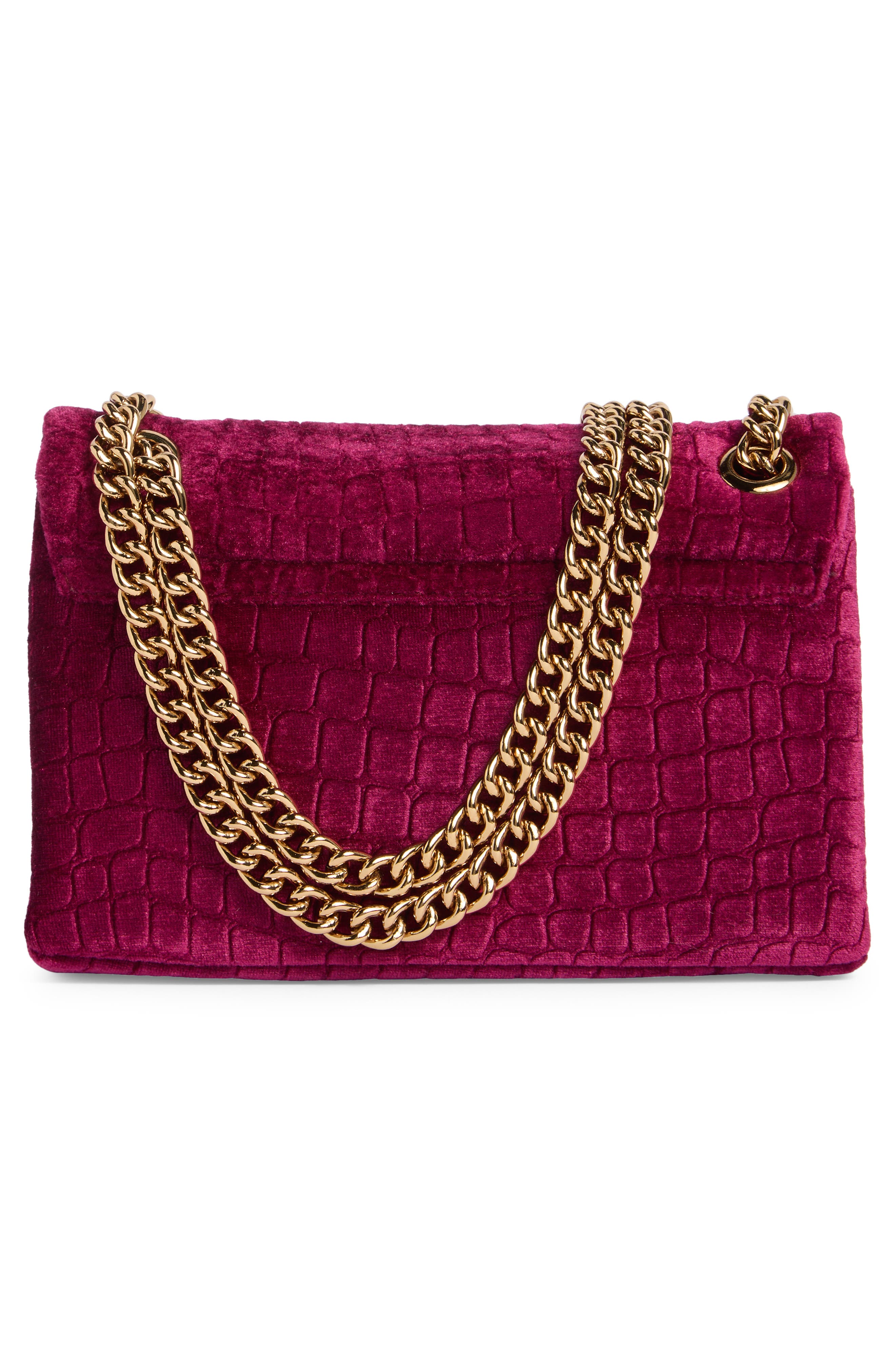 Kurt Geiger London Mini Brixton Velvet Crossbody Bag, Alternate, color, Medium Red