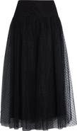 Zimmermann Flocked Dot Tulle Midi Skirt