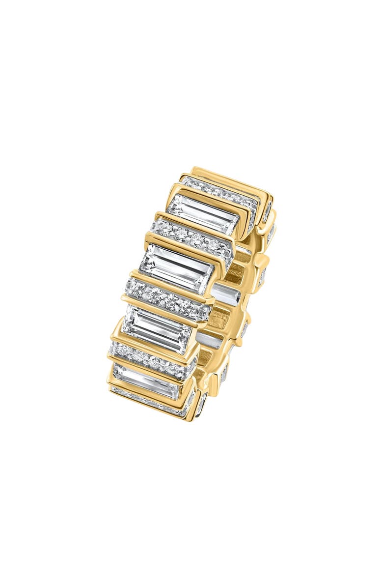 Bliss Diamond 6 Ct Emerald Cut Designer Wide Diamond Eternity Wedding Ring 14k Gold Lab Grown, Alternate, color, 