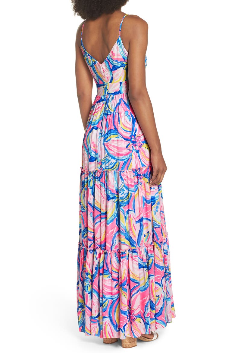 Melody Maxi Dress, Alternate, color, PINK SUNSET THE SUNNY SIDE