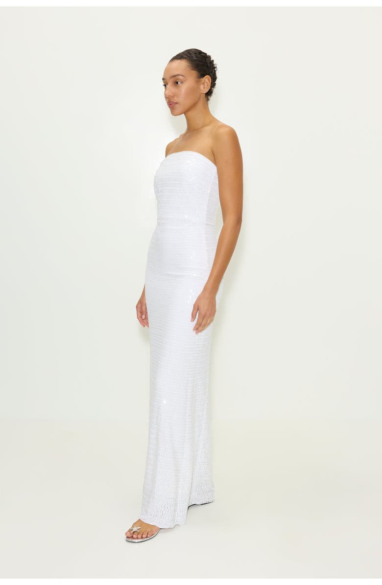 SIMONMILLER Sculpty Strapless Piano Sequin Dress, Alternate, color, Macadamia