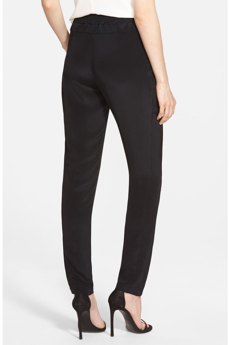 'Malone' Silk Drawstring Pants, Alternate, color, BLACK
