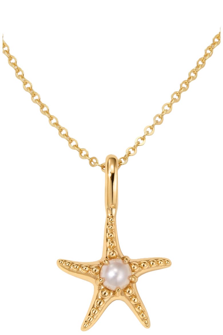 Starfish Charm Necklace, Main, color, Gold Vermeil