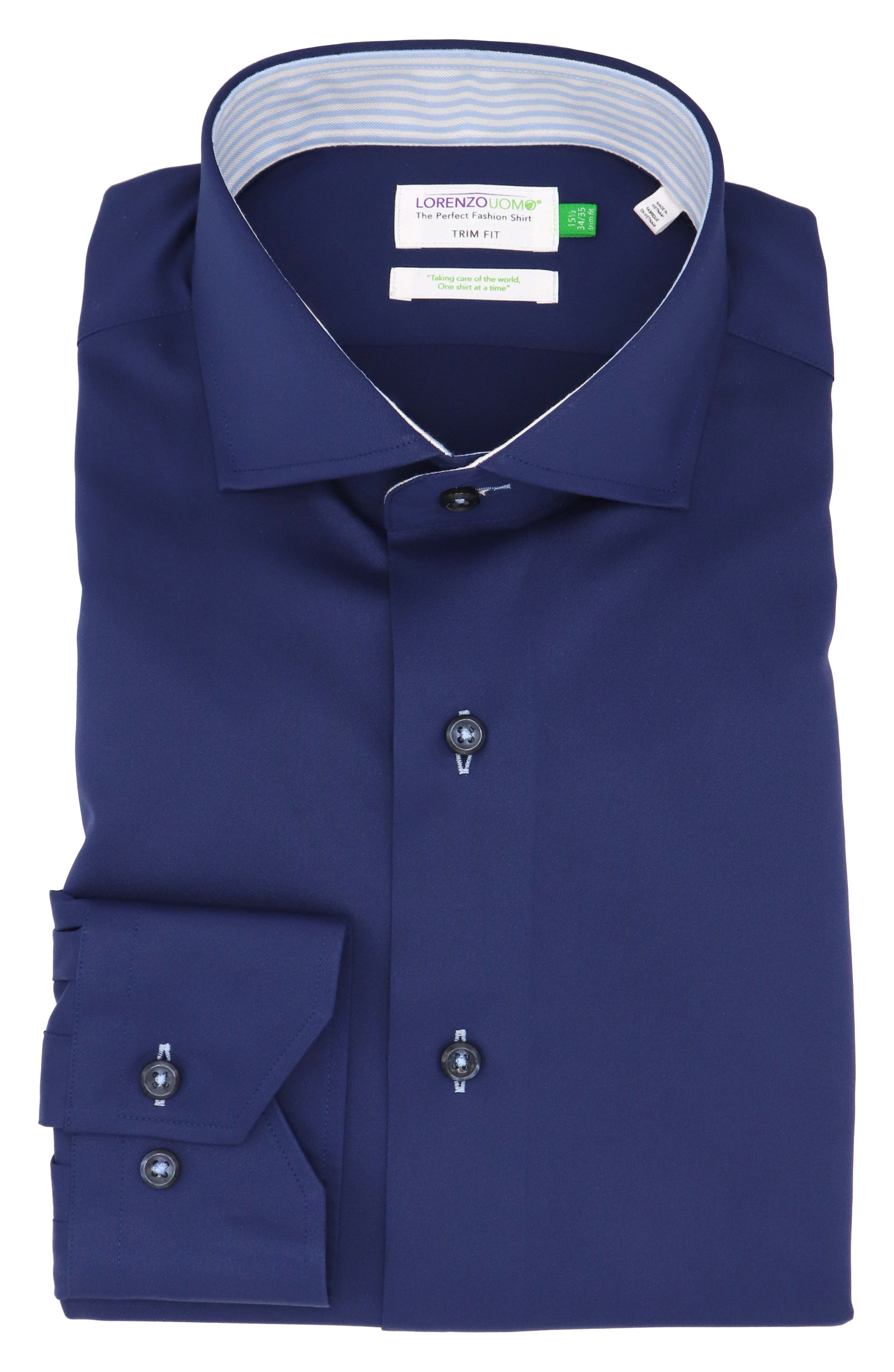 Solid Trim Fit Dress Shirt
