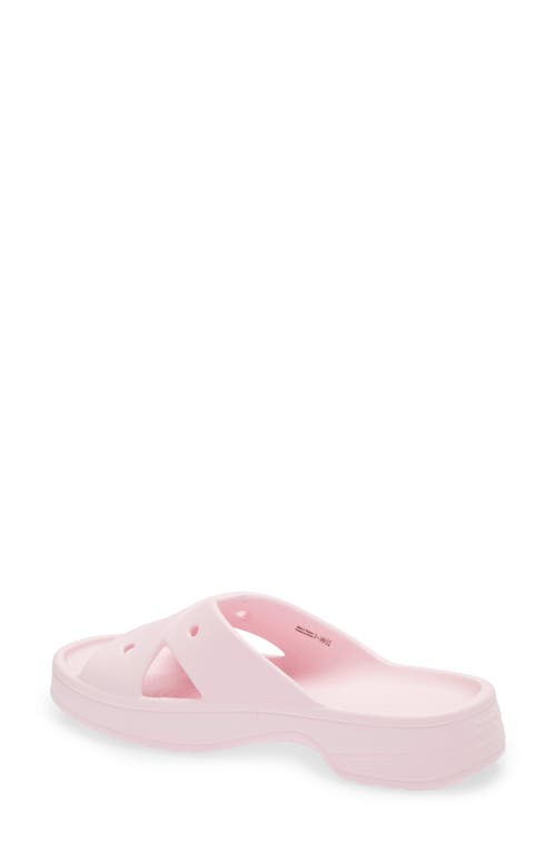 Crocs Cross Strap Slide Sandal In Pink Milk