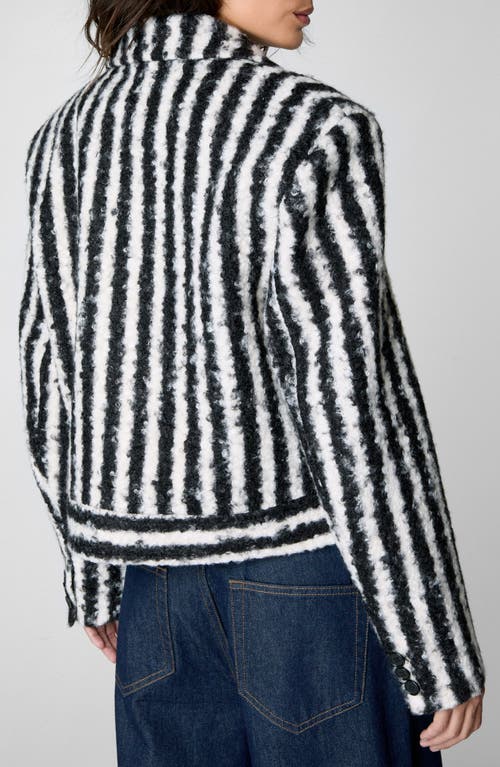 Nasty Gal Stripe Texture Double Breasted Jacket